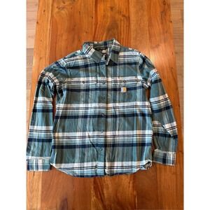 Carhartt Relaxed Fit TENCEL Fiber Series Flannel Plaid Button Down Shirt